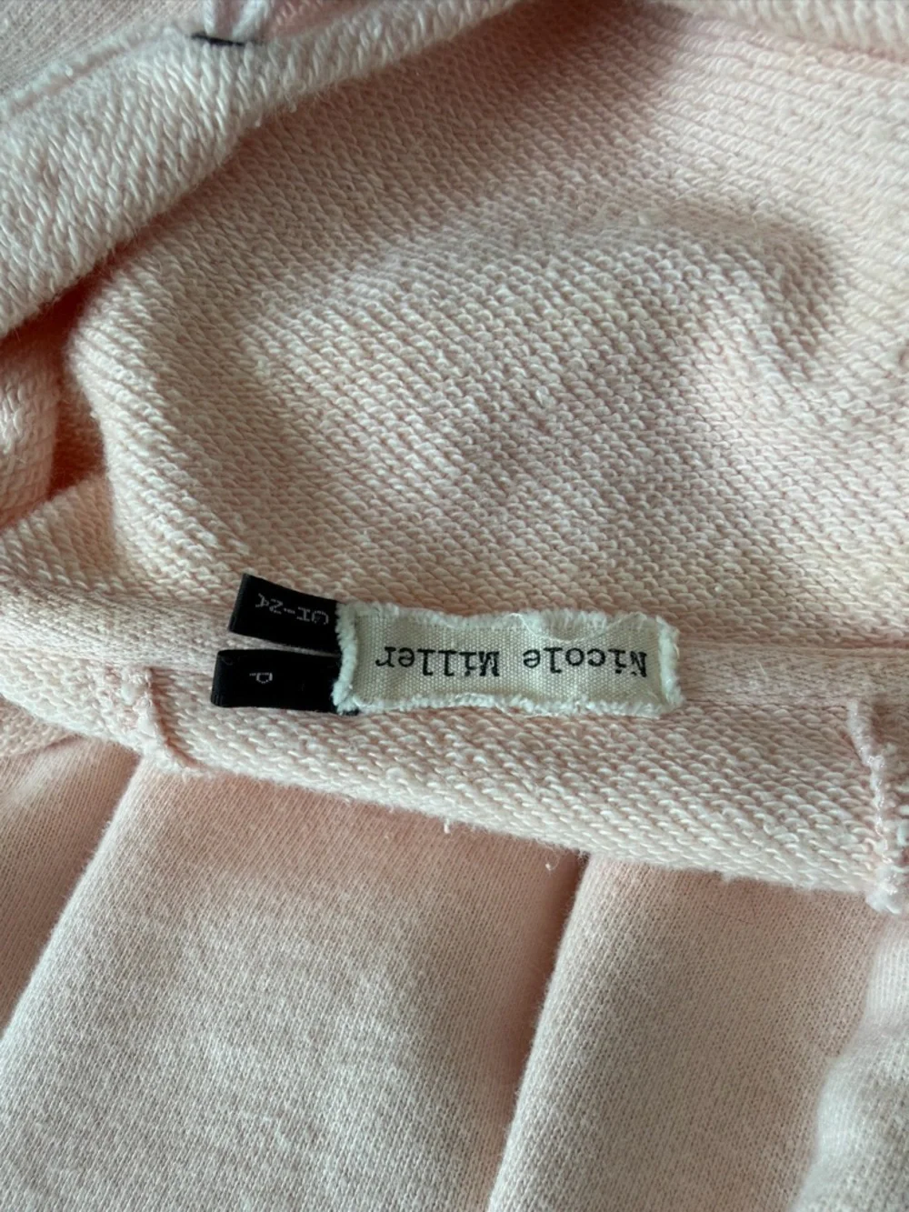 Nicole Miller Blush Pink Short Sleeve Hooded Pullover - Picture 7 of 8